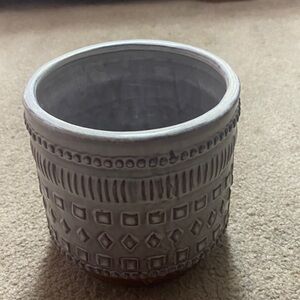 Textured Gray Planter Pot